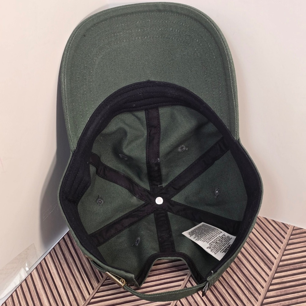 Vans Off The Wall Mens Forest Green Cotton Twill Adjustable Dad Hat Baseball Cap - Picture 11 of 11